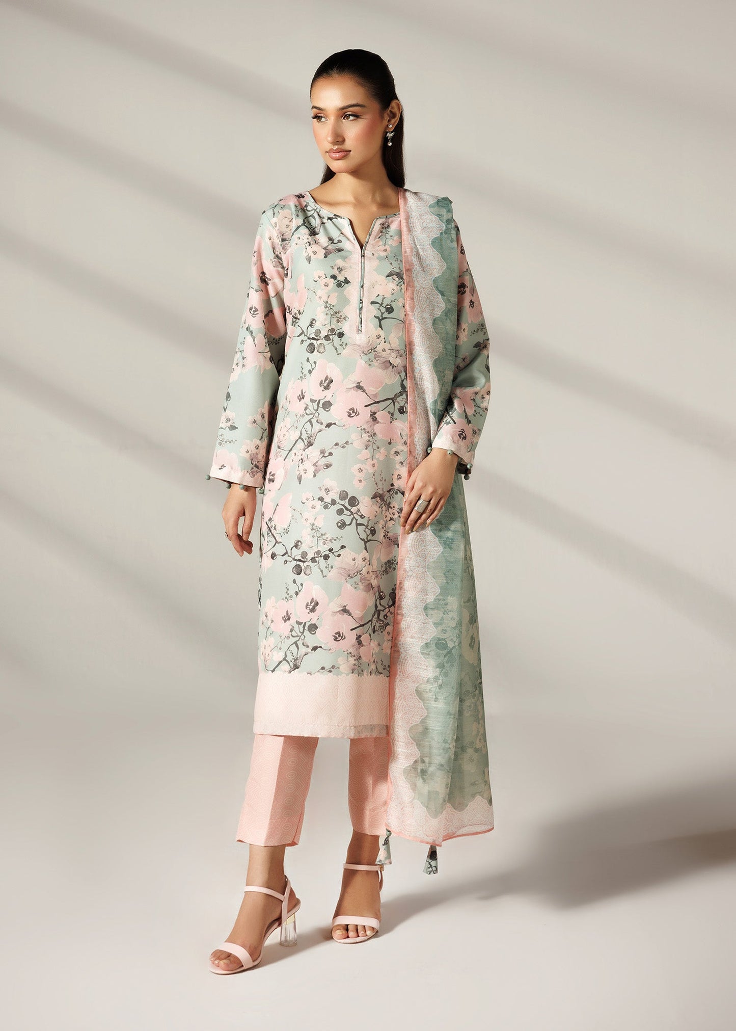 Stylish Multi Color Silk Finish Lawn Salwar Kameez Online in UK USA Canada
