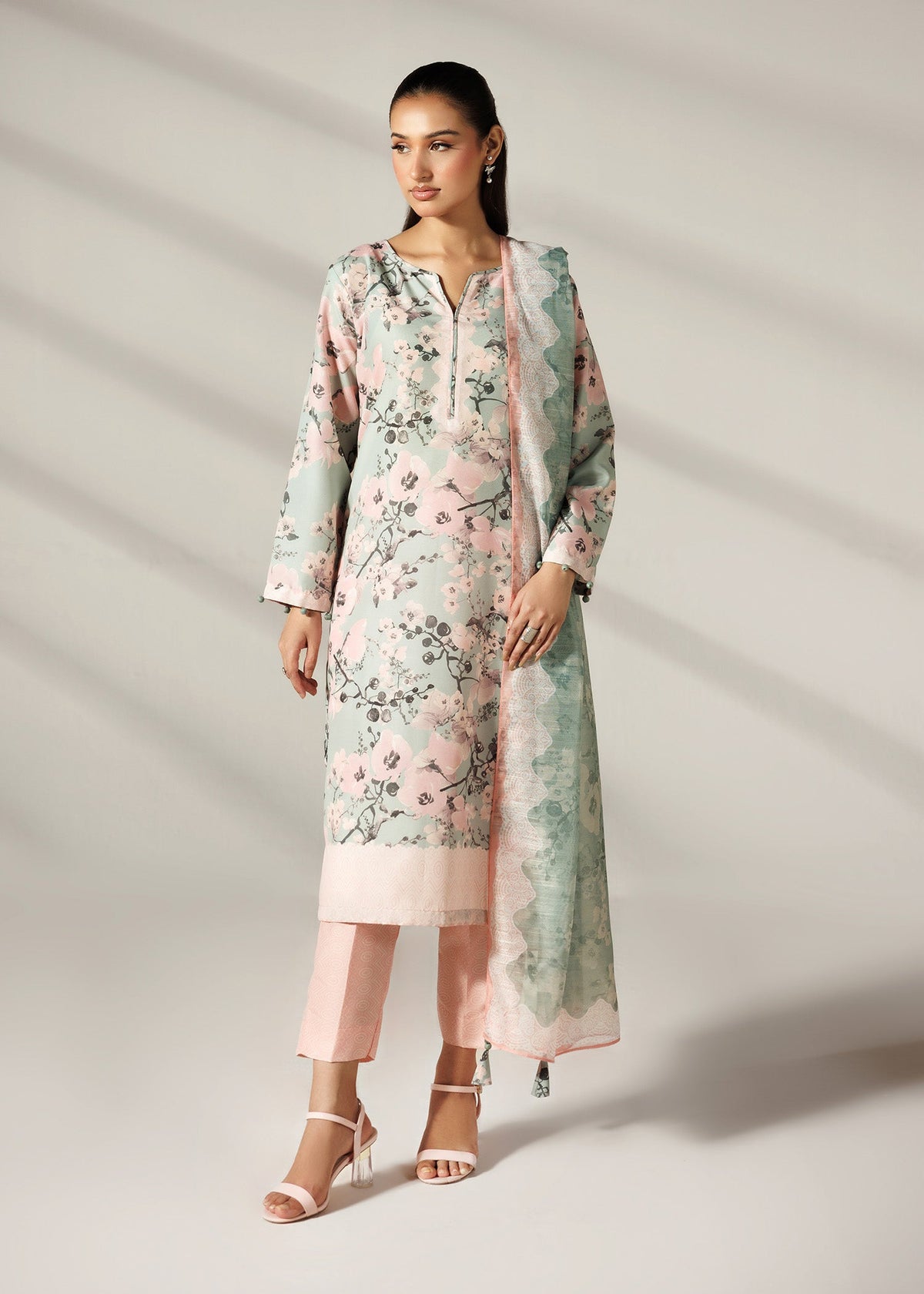 Stylish Multi Color Silk Finish Lawn Salwar Kameez Online in UK USA Canada