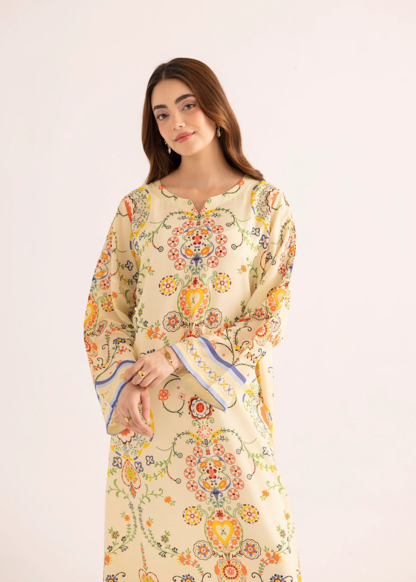 Stylish Multi Color Silk Lawn Kaftan Online in Sri Lanka India Australia
