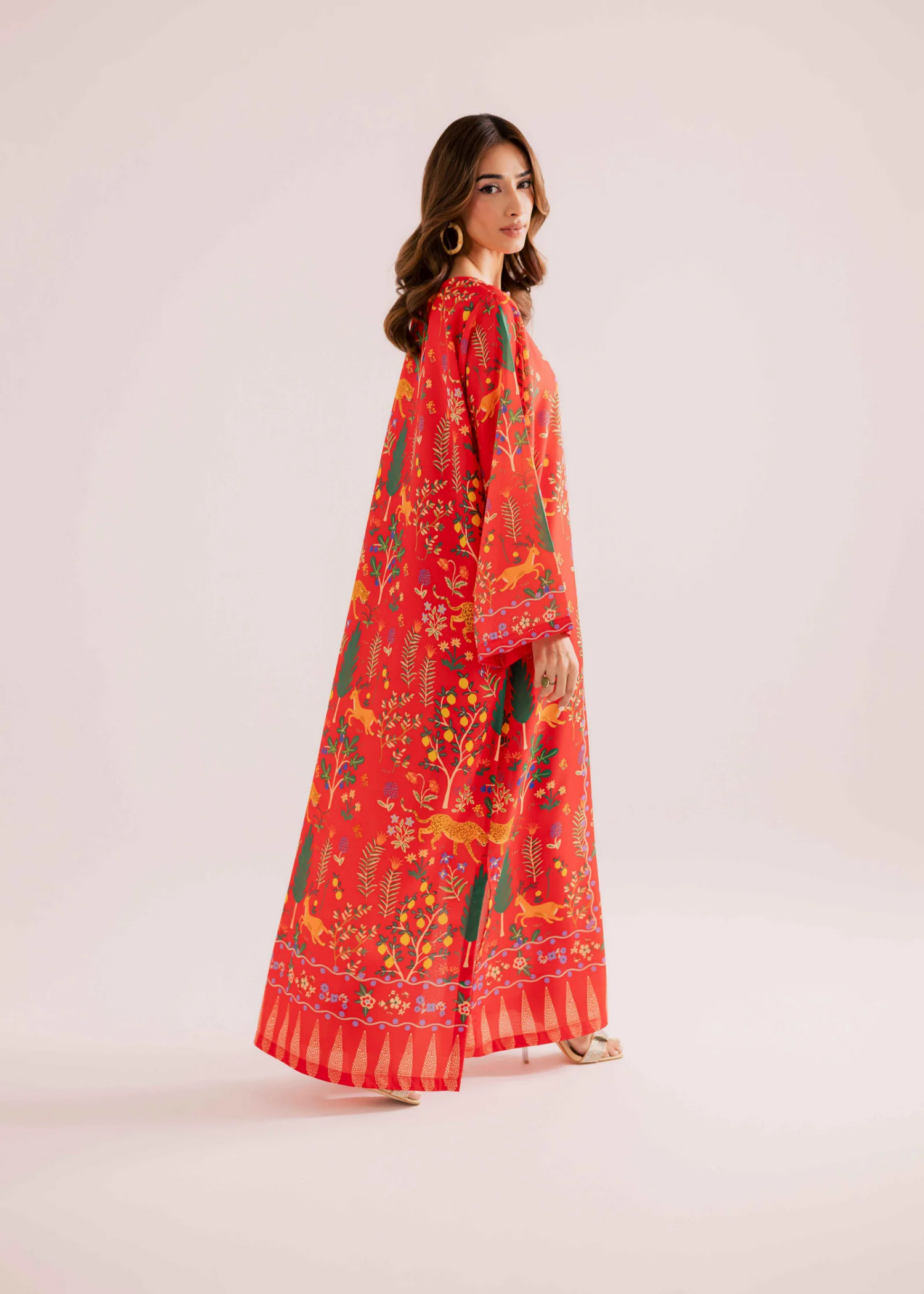 Sublimation Printed Kaftan for Women Online in KSA Riyadh Saudi Arabia Oman Bahrain Qatar