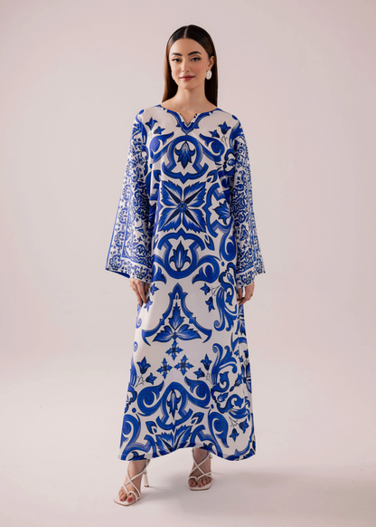 Sublimation Printed Kaftan for Women Online in KSA Riyadh Saudi Arabia Oman Bahrain Qatar