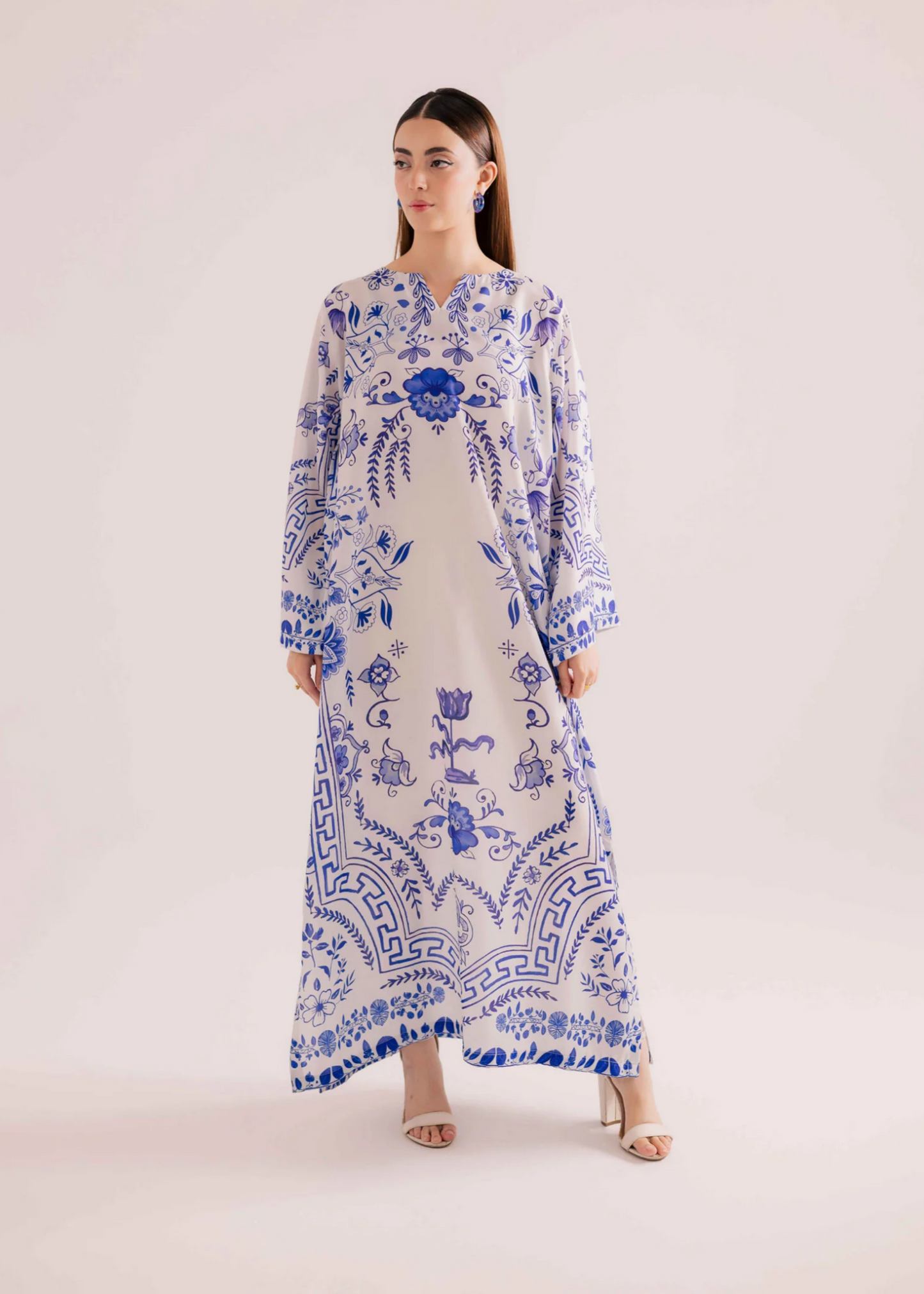 Sublimation Printed Kaftan for Women Online in KSA Riyadh Saudi Arabia Oman Bahrain Qatar