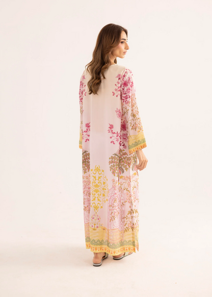 Sublimation Printed Pink Kaftan Dress Online in UK USA Canada