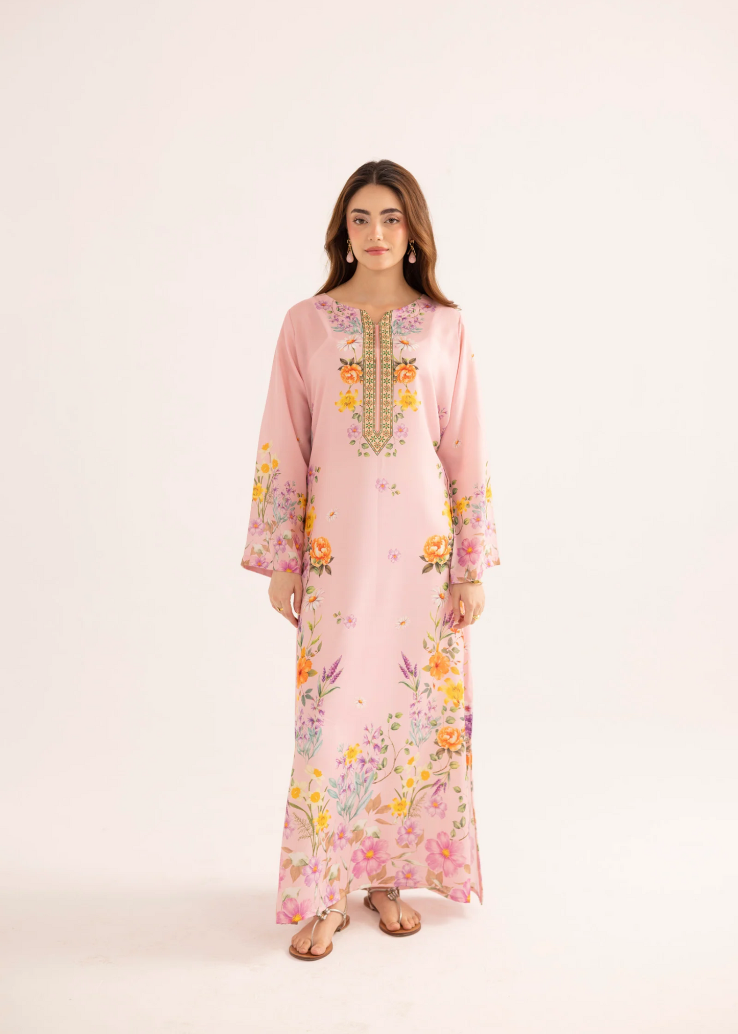 Sublimation Printed Pink Kaftan for Women Online in UK USA Canada