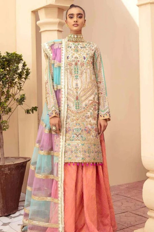 Multicolor Handmade Organza Suit