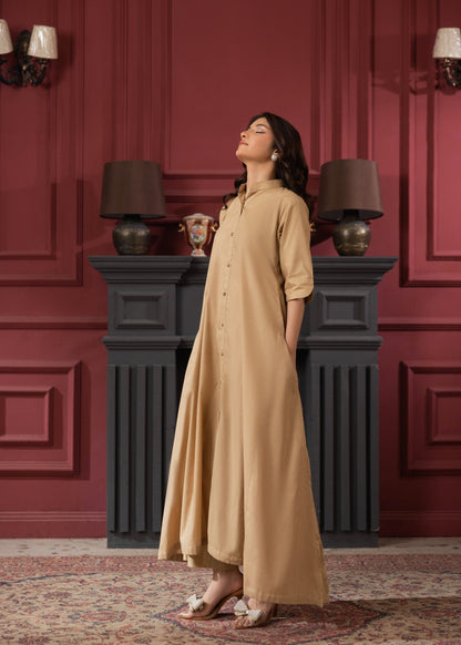 Summer Wear Beige Lawn Kurta Set Online in Sri Lanka India Australia