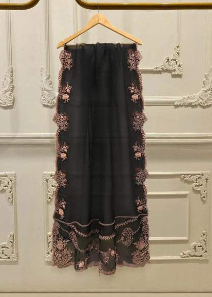 Summer Wear Black Embroidered Lawn Suit Online in Dubai UAE Abudhabi Ajman Sharjah
