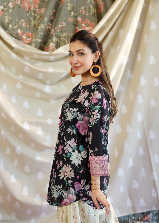 Summer Wear Black Printed Lawn Shalwar Kameez Online in UK USA Canada
