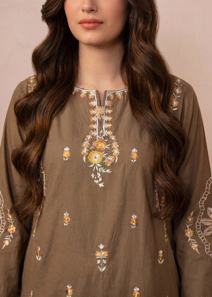 Summer Wear Camel Brown Lawn Suit Online in Sri Lanka India Australia