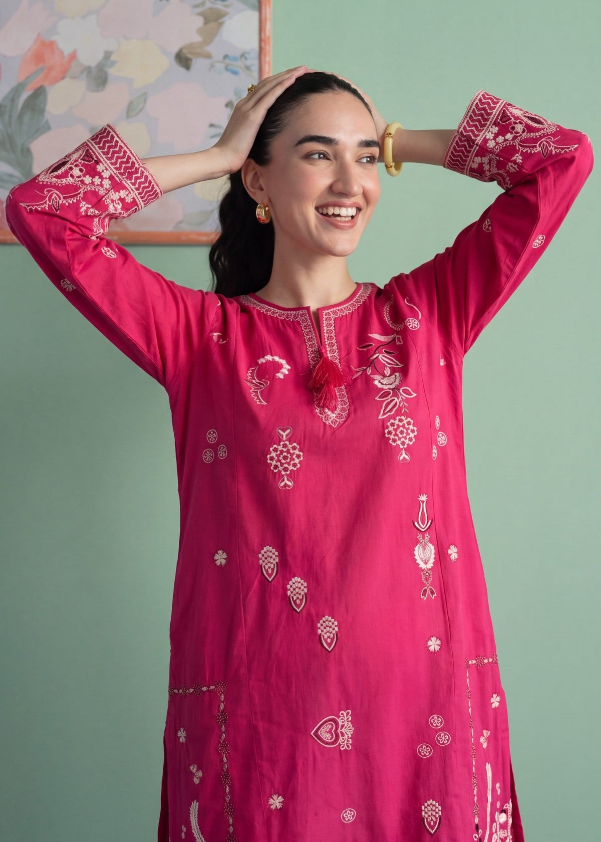 Summer Wear Folly Embroidered Lawn Kaftan Online in Sri Lanka India Australia