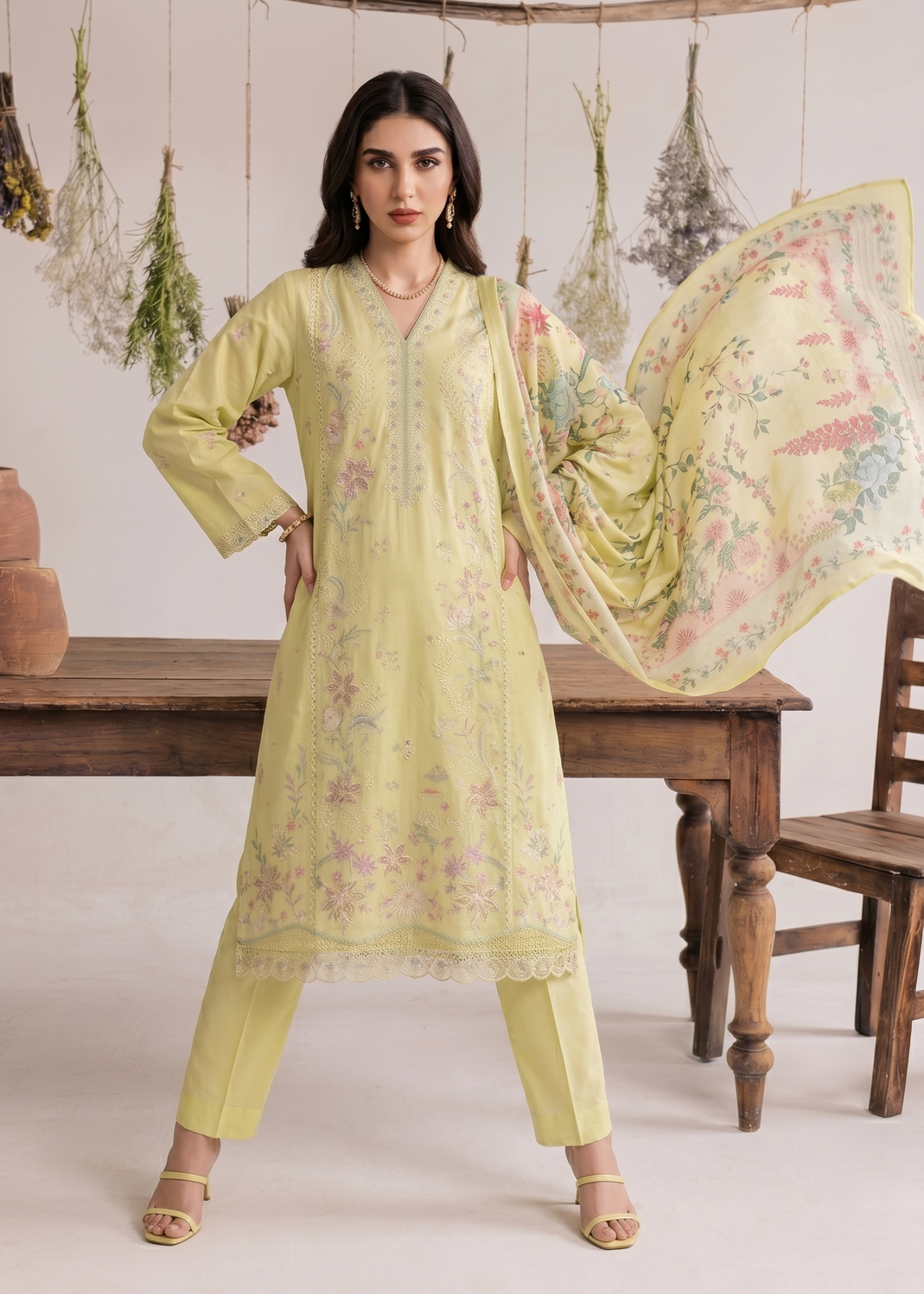 Summer Wear Lemon Lawn Suit Online in Sri Lanka India Australia