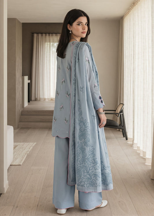 Summer Wear Light Blue Lawn Cotton Shalwar Kameez Online in Sri Lanka India Australia