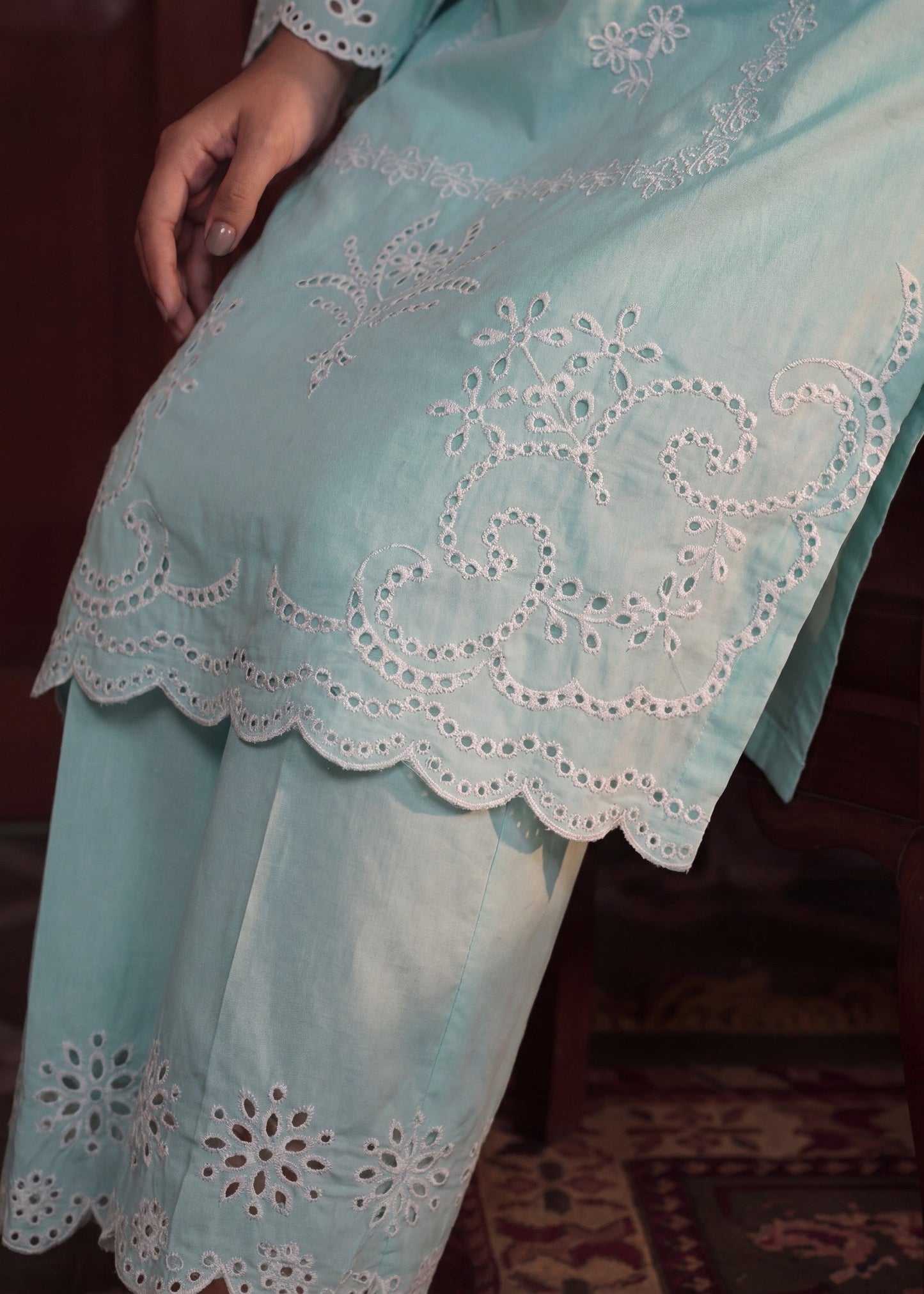 Summer Wear Light Cyan Lawn Salwar Kameez Online in Sri Lanka India Australia