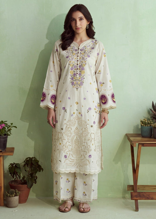 Summer Wear Light Yellow Embroidered Lawn Dress Online in Sri Lanka India Australia