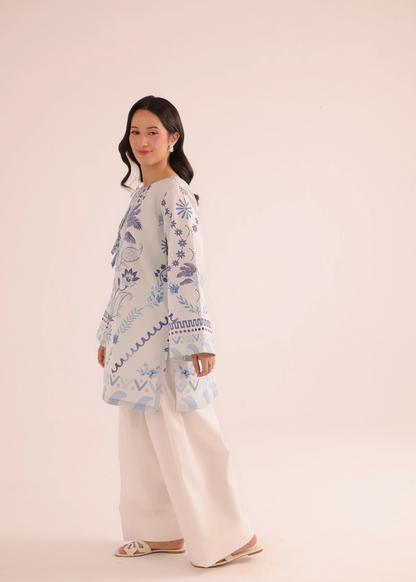 Summer Wear Pearl White Printed Lawn Suit Online in Sri Lanka India Australia