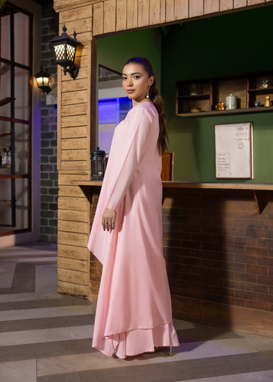 Summer Wear Pink Short Frock Salwar Kameez Online in UK USA Canada