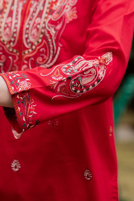 Crimson Kurta Pant Set