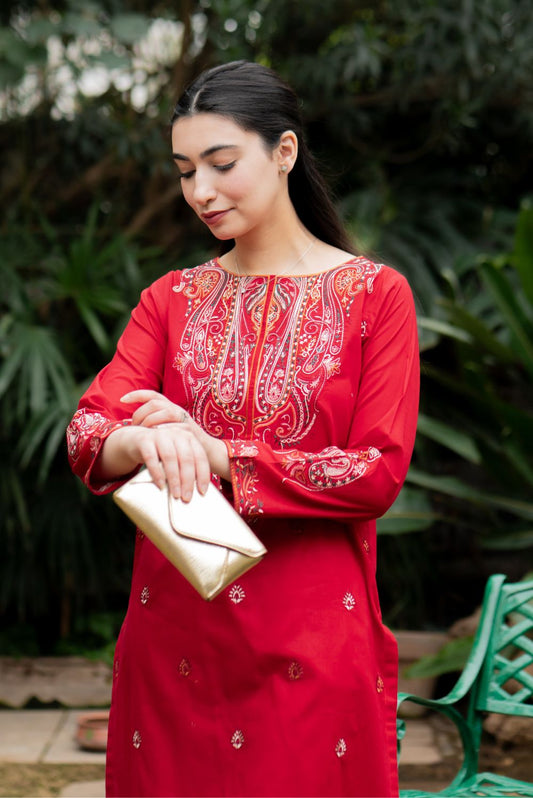 Crimson Kurta Pant Set