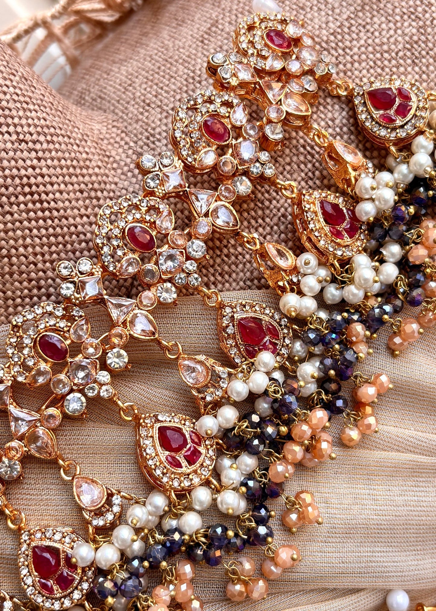 Sunehri Veil Zircon Choker Set for Women Online in UK USA Canada
