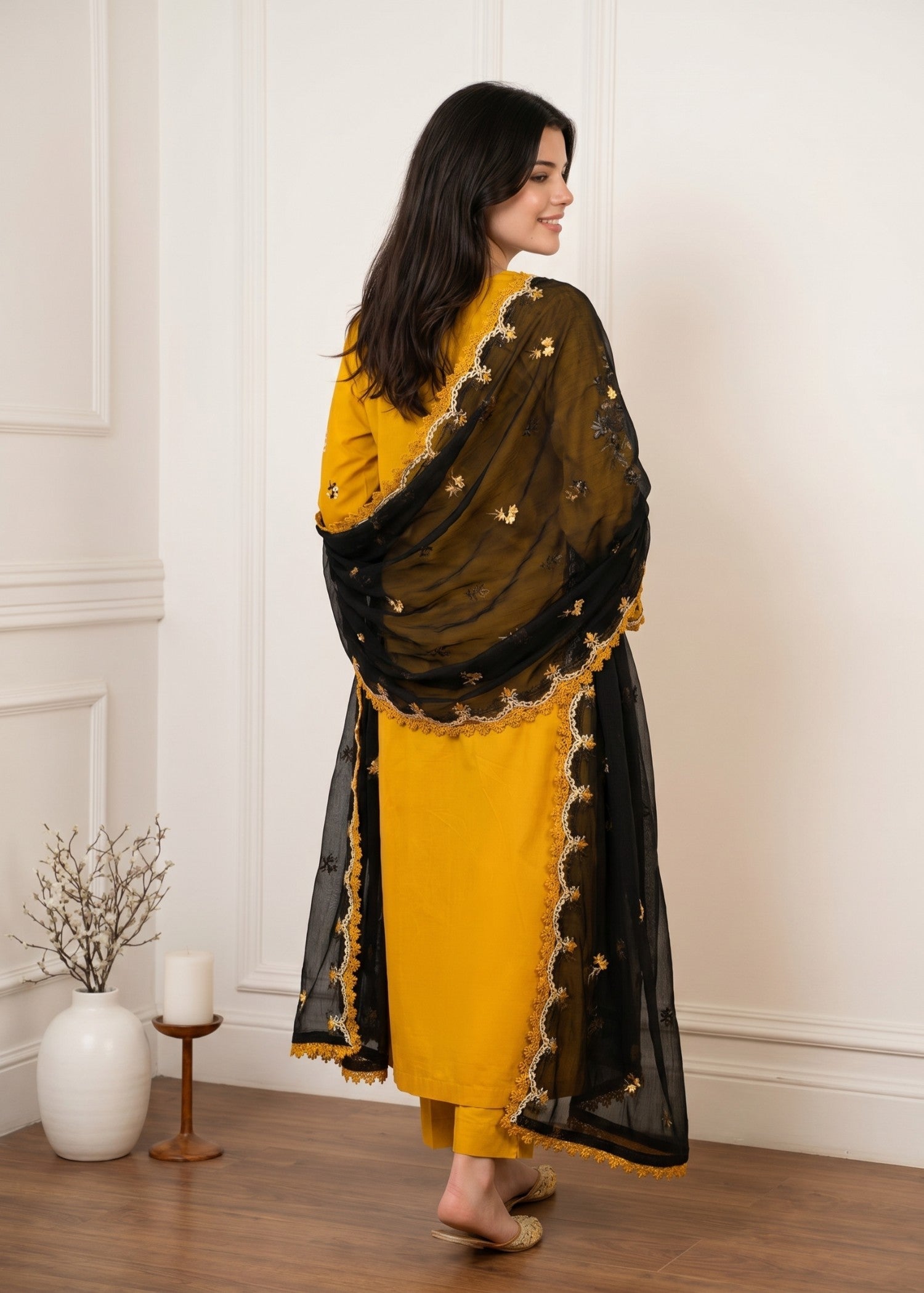 Sunflower Embroidered Lawn Cotton Pakistani Suit Online in Sri Lanka India Australia