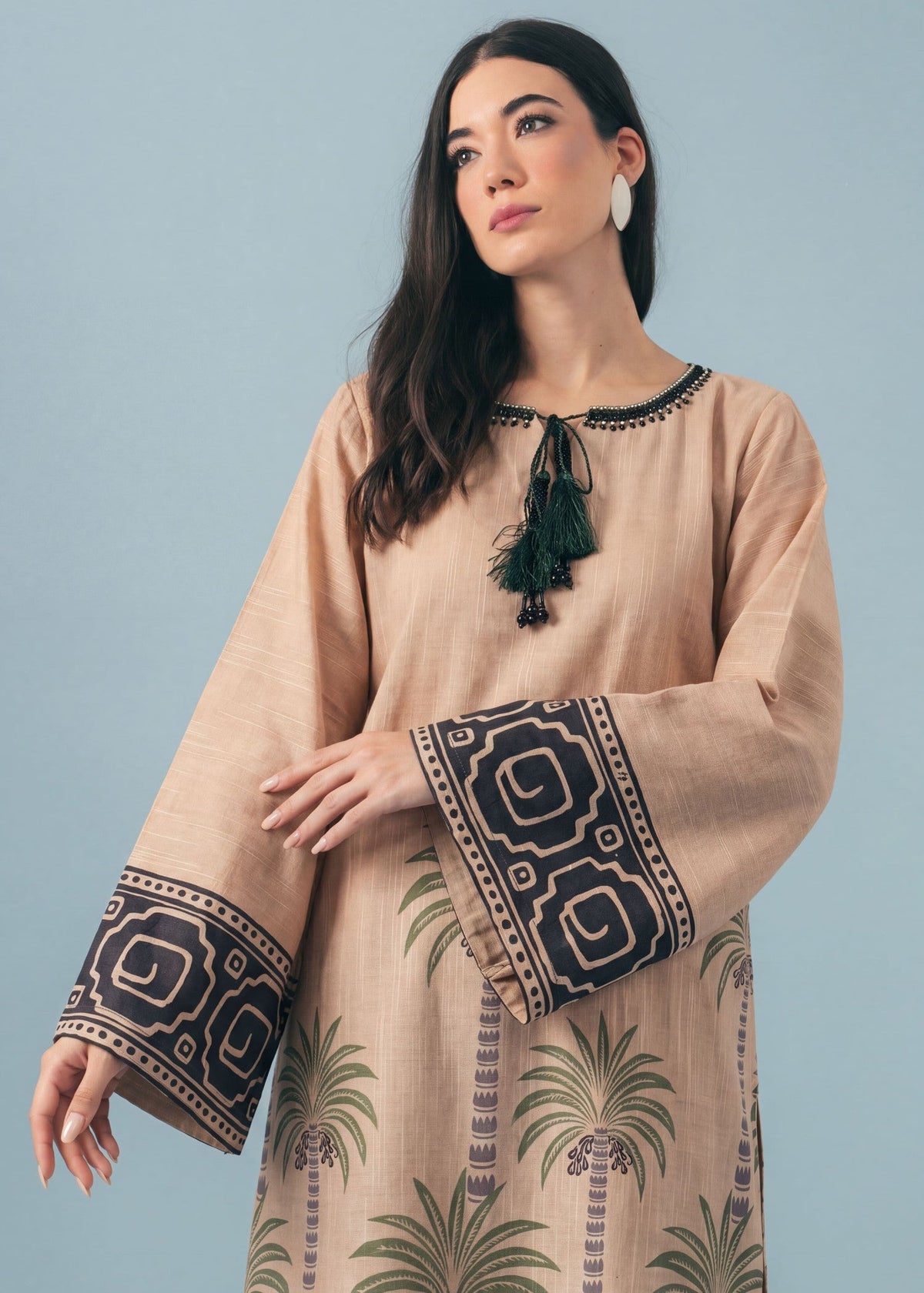 Tan Brown Khaddar 2 Piece Stitched Suit Online in Dubai UAE Abudhabi Ajman Sharjah