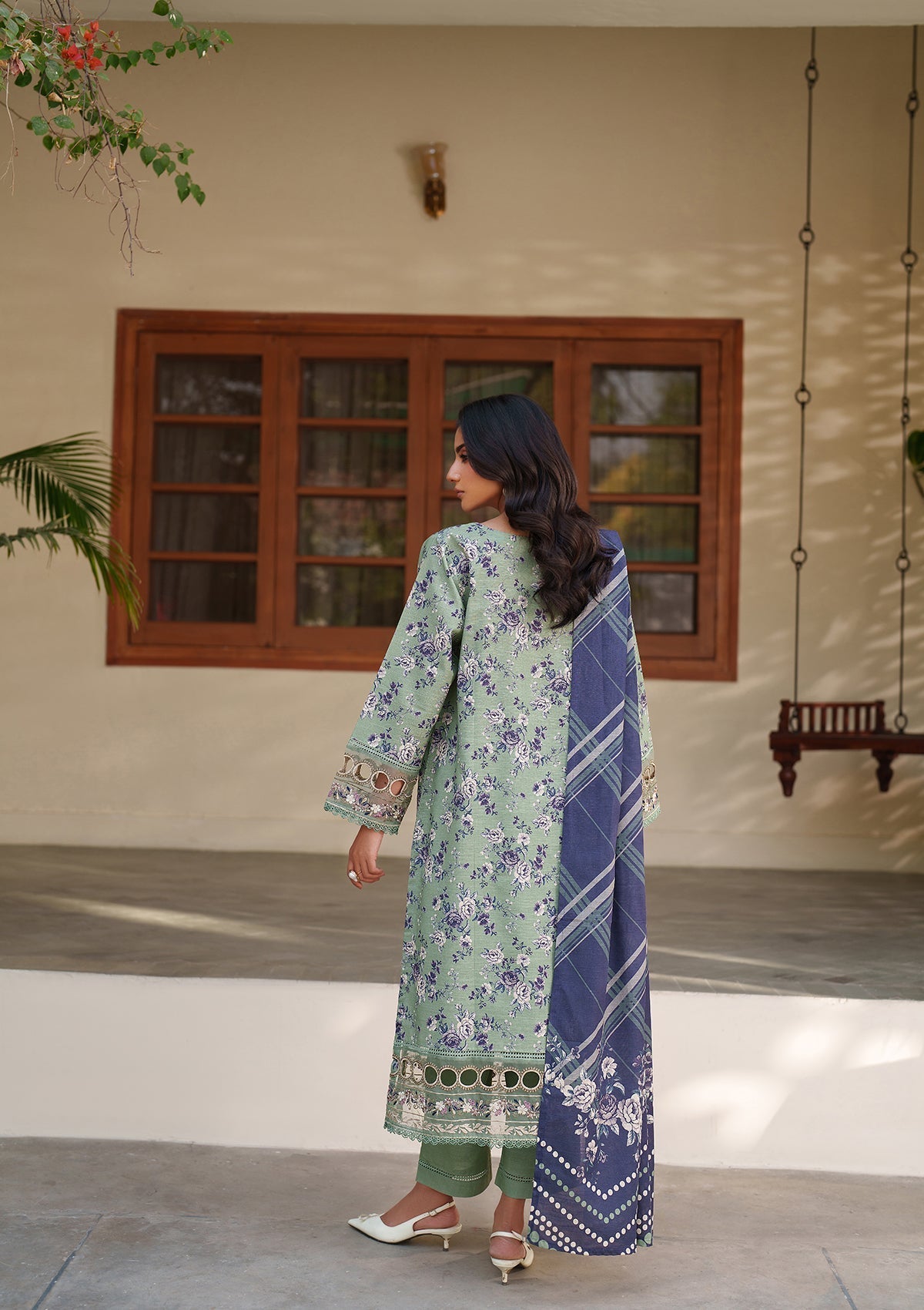 Tea Green Lawn Salwar Suit Online in Dubai UAE Abudhabi Ajman Sharjah