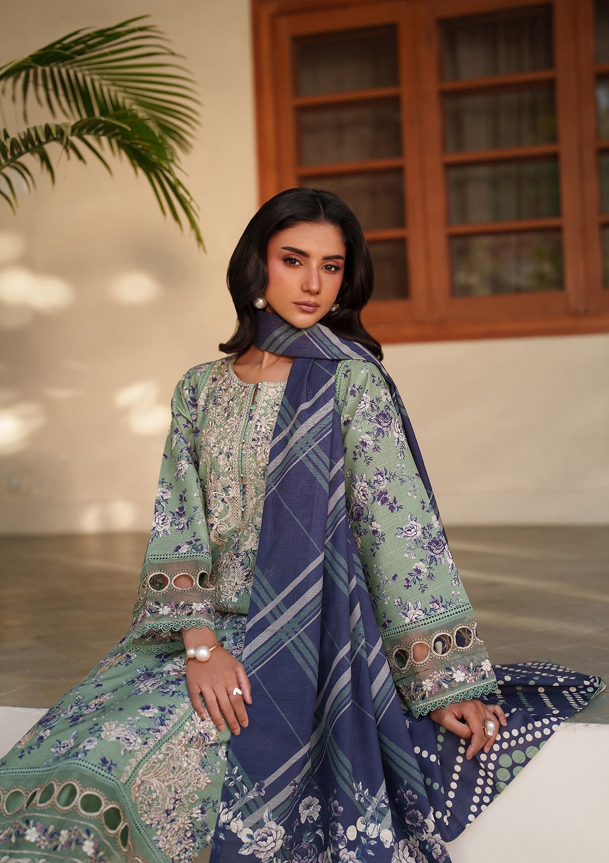 Tea Green Lawn Shalwar Kameez Online in Sri Lanka India Australia