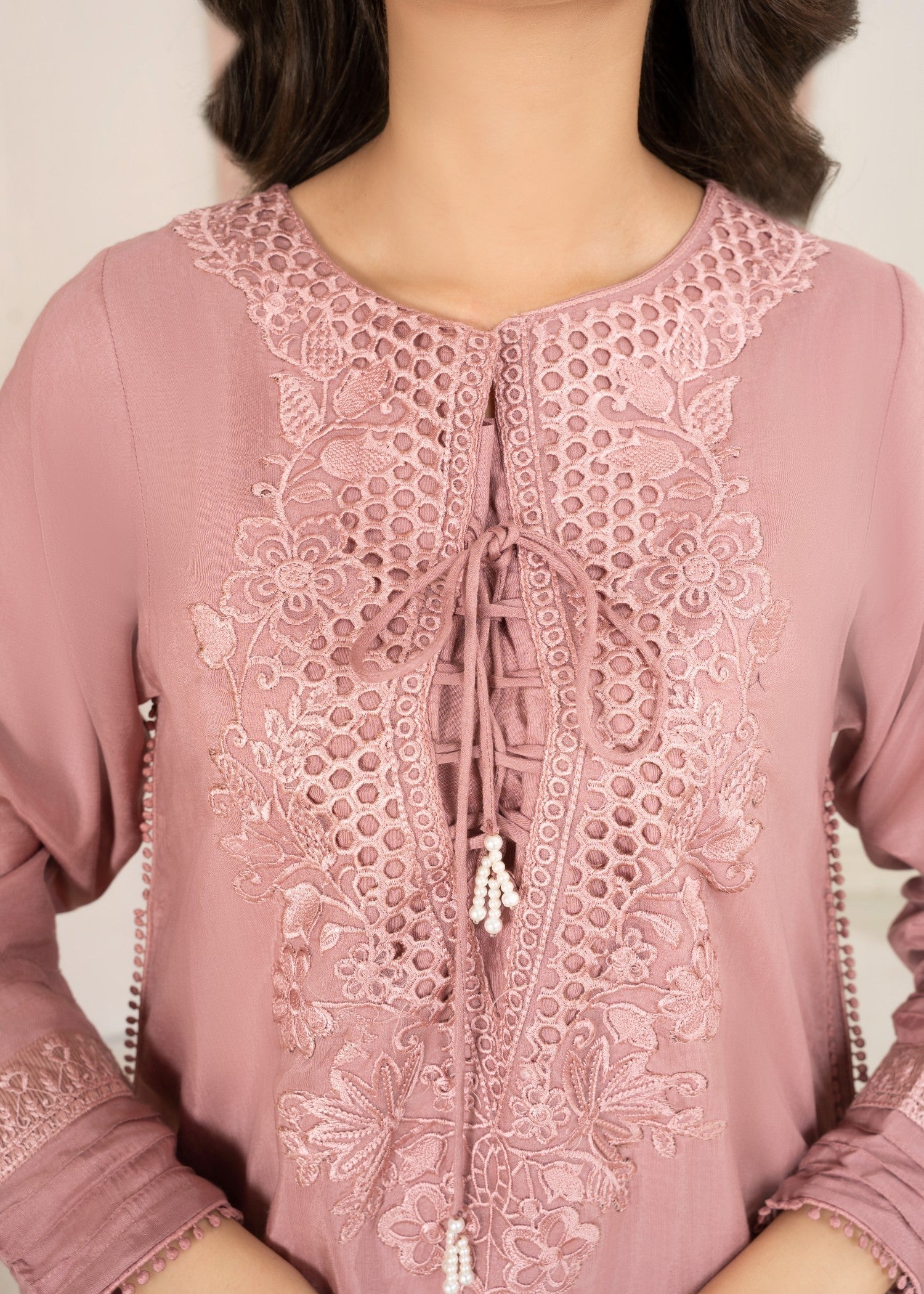 Tea Rose Pink Embroidered Raw Silk Pakistani Outfit Online in Dubai UAE Abudhabi Ajman Sharjah
