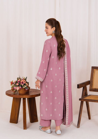 Tea Rose Pink Embroidered Silk Karandi Long Kurta Suit Online in Dubai DXB UAE Abudhabi Meena Bazaar