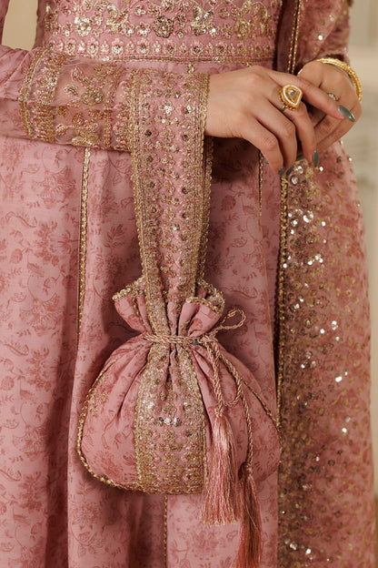 Tea Rose Pink Leather Potli Bag Online in Dubai UAE Abudhabi Ajman Sharjah