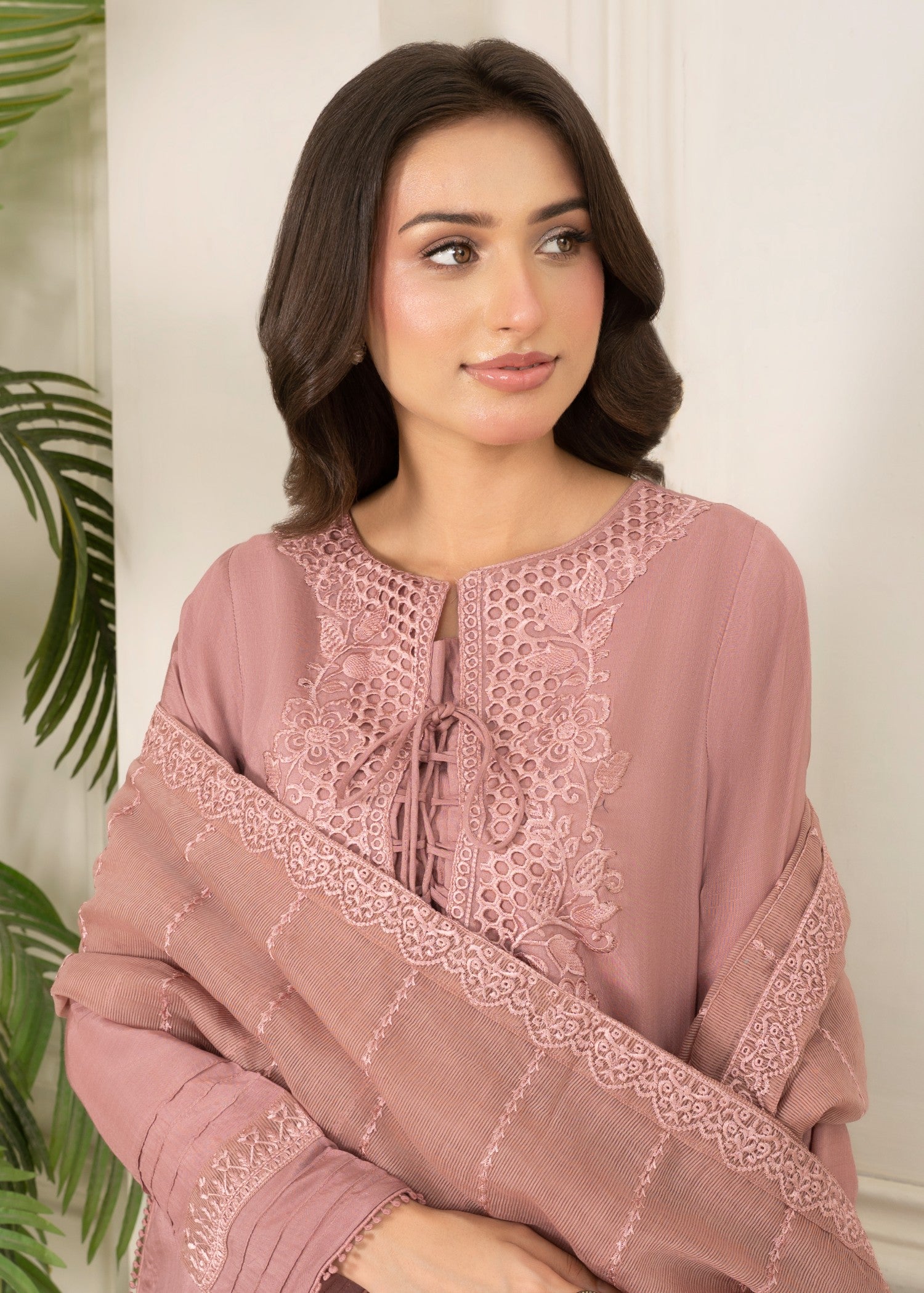 Tea Rose Pink Raw Silk Three Piece Suit Online in Sri Lanka India Australia