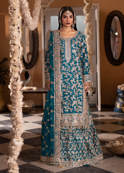 Teal Charmuse Designer Lehenga Suit Online in Dubai UAE Abudhabi Ajman Sharjah