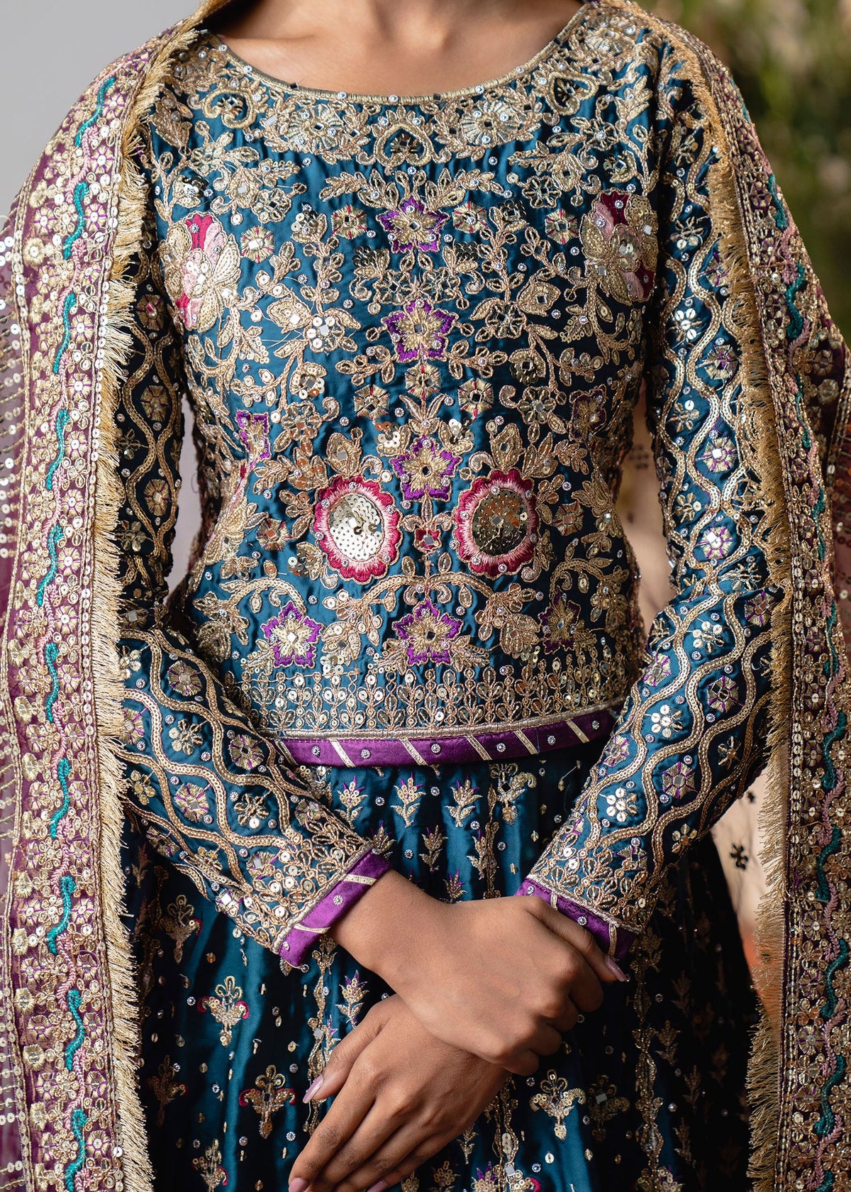 Teal Charmuse Embroidered Lehenga Choli Online in Sri Lanka India Australia