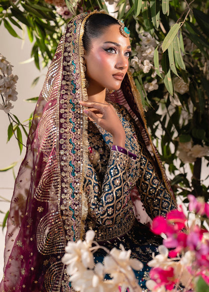 Teal Charmuse Embroidered Lehenga Online in Sri Lanka India Australia