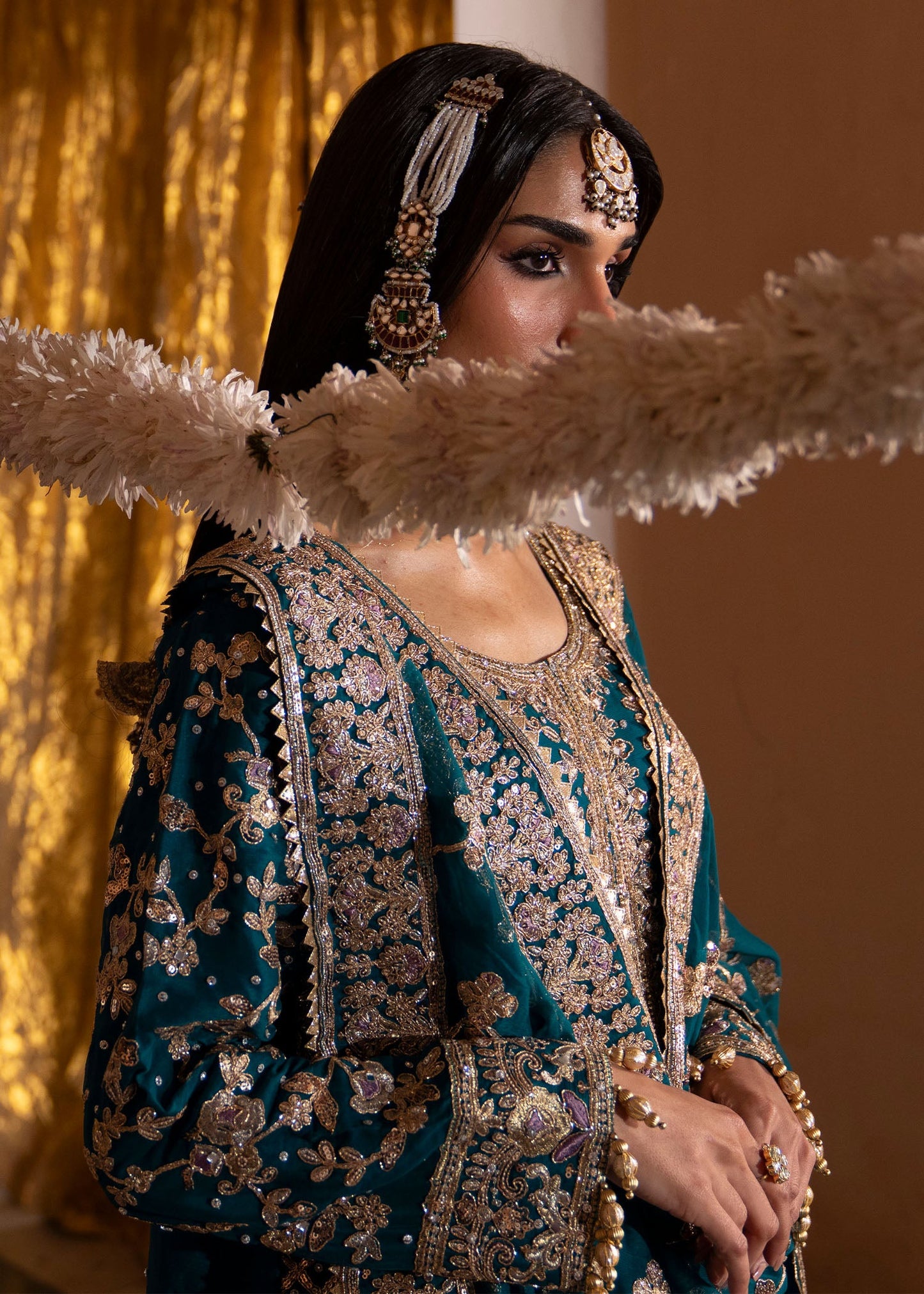 Teal Charmuse Kurti Lehenga Dupatta Online in KSA Riyadh Saudi Arabia Oman Bahrain Qatar