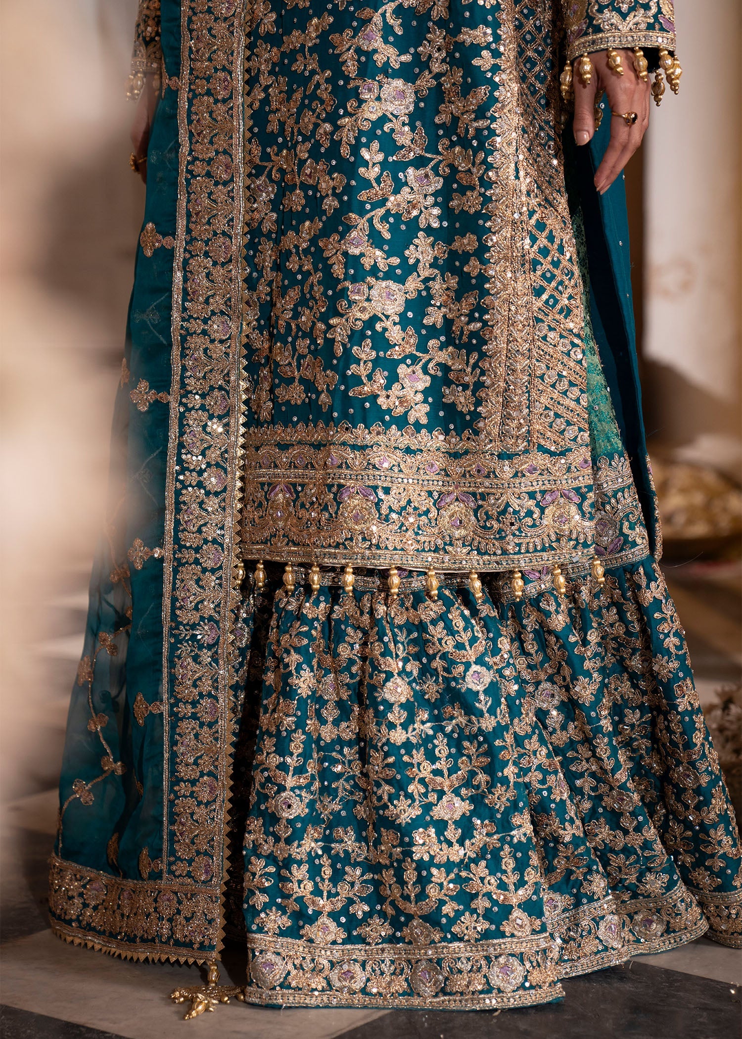 Teal Charmuse Partywear Lehenga Choli Online in Sri Lanka India Australia