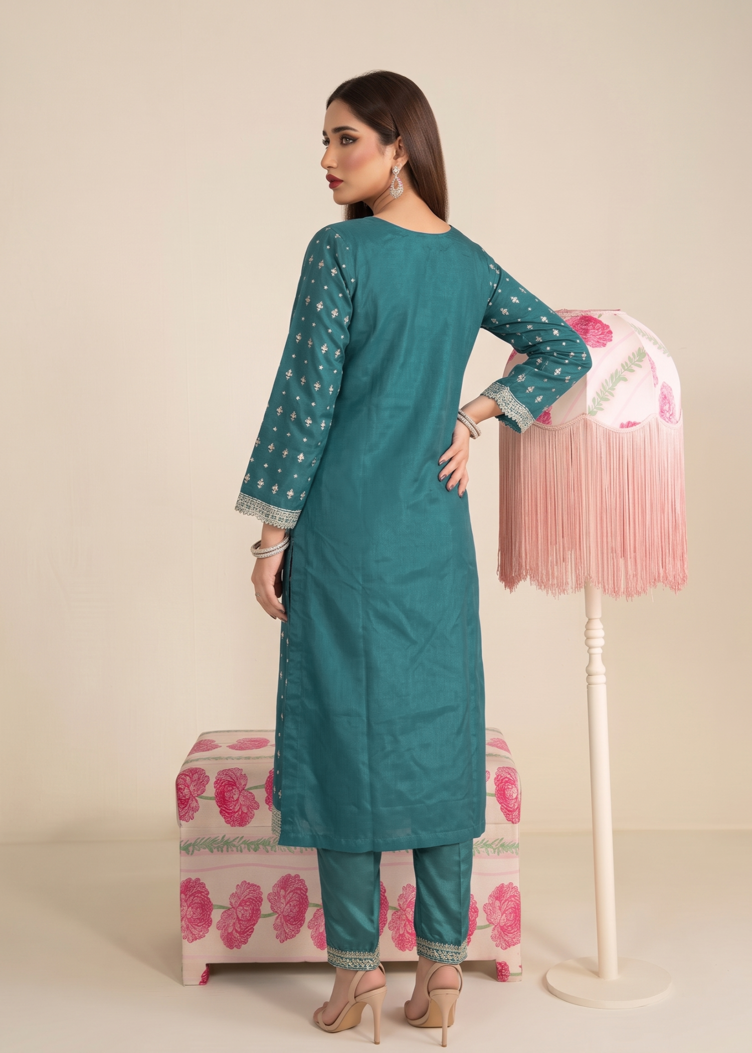 Teal Chiffon Festive Wear Salwar Suit Online in Sri Lanka India Australia