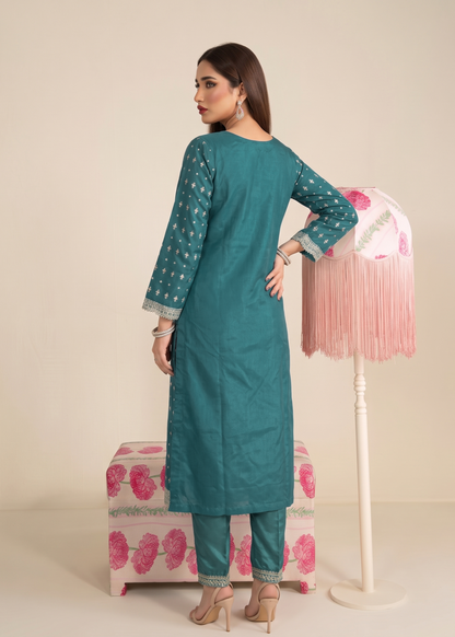 Teal Chiffon Festive Wear Salwar Suit Online in Sri Lanka India Australia