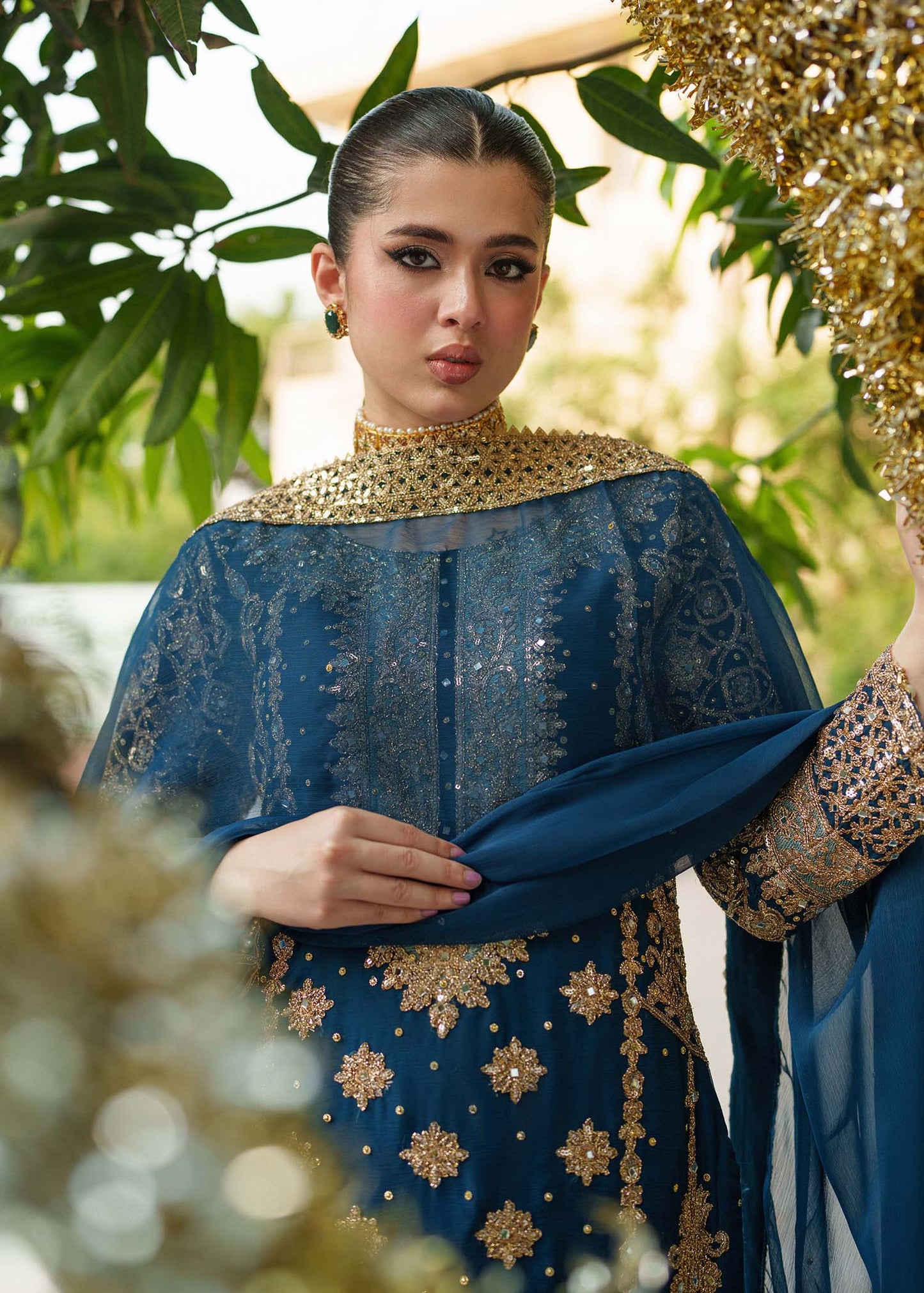 Teal Chiffon Festive Wear Suit Online in Sri Lanka India Australia