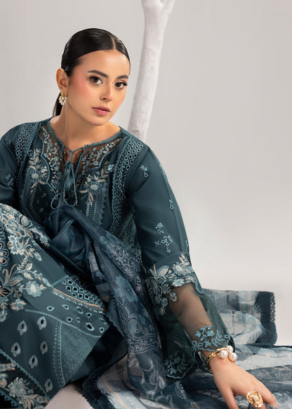 Teal Embroidered Lawn Straight Kurta Suit Online in Sri Lanka India Australia