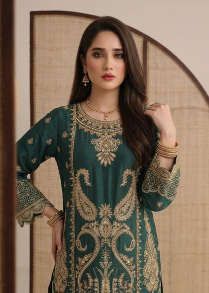 Teal Embroidered Organza Party Wear Salwar Kameez Online in UK USA Canada