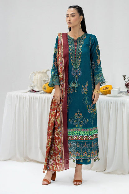Teal Embroidered Silk Festive Suit Online in Dubai UAE Abudhabi Ajman Sharjah