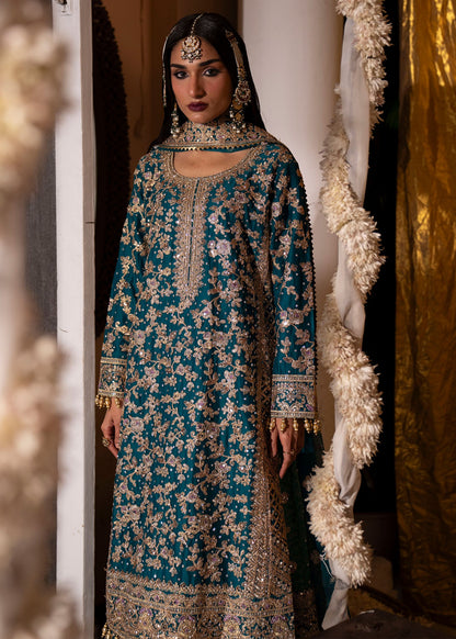 Teal Festive Wear Charmuse Salwar Kameez Online in KSA Riyadh Saudi Arabia Oman Bahrain Qatar