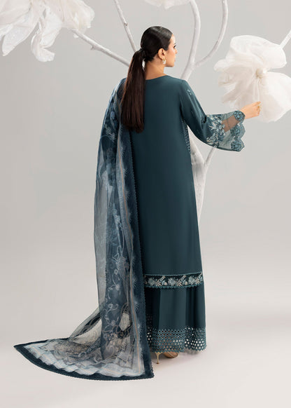 Teal Printed Lawn Suit for Party Wear Online in Dubai UAE Abudhabi Ajman Sharjah
