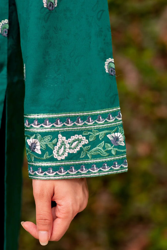 Teal Embroidered Kurta with Straight Pants