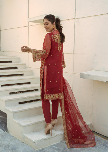 Tilla Embellished Jewel Stones Organza Festive Wear Online in UK USA Canada