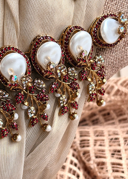 Traditional Maroon Choker Jewellery Set Online in KSA Riyadh Saudi Arabia Oman Bahrain Qatar