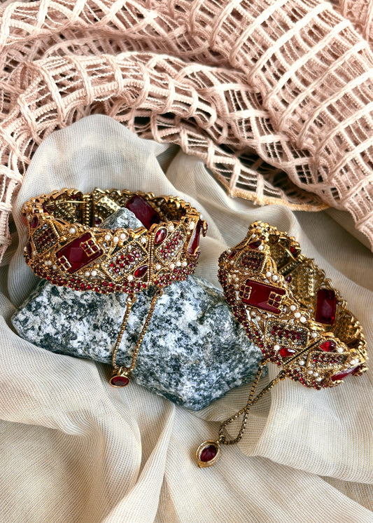 Traditional Maroon Metal Bangles for Women Online in KSA Riyadh Saudi Arabia Oman Bahrain Qatar