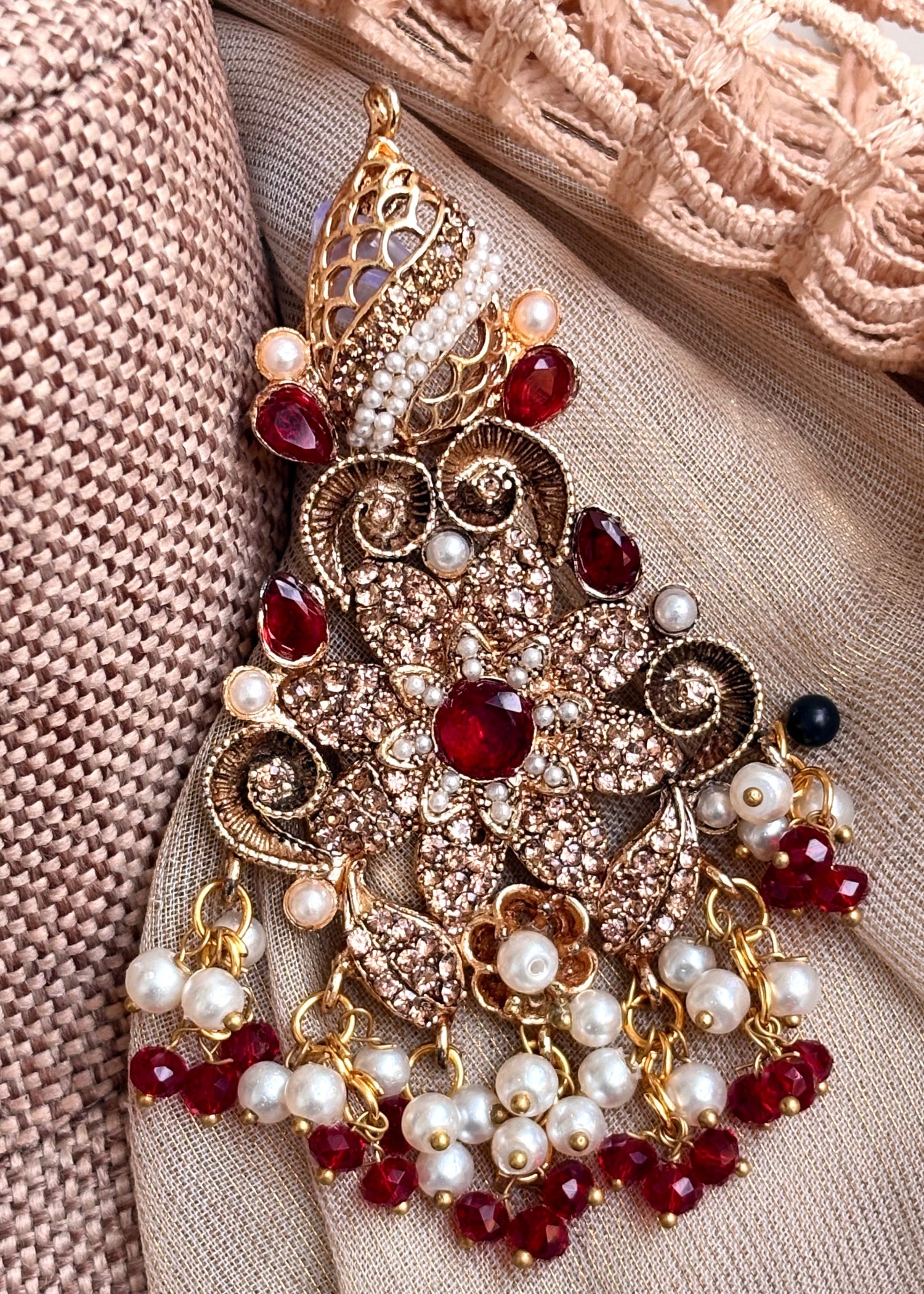 Traditional Red Metal Choker Jewellery Online in UK USA Canada