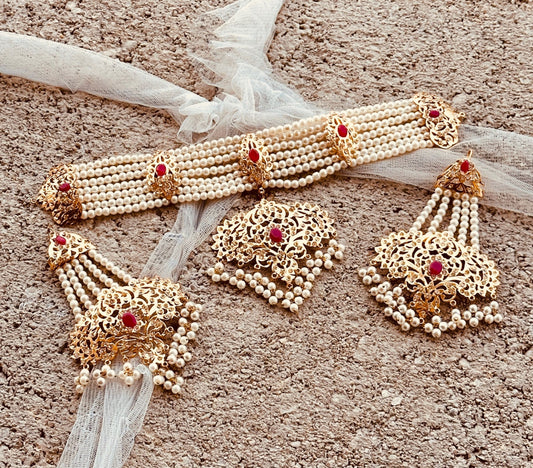 Traditional Ruby Stone Jewellery Set Online in UK USA Canada